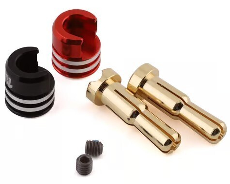 1UP Racing Heatsink Bullet Plug Grips w/4-5mm Bullets (Black/Red) 1UP190437