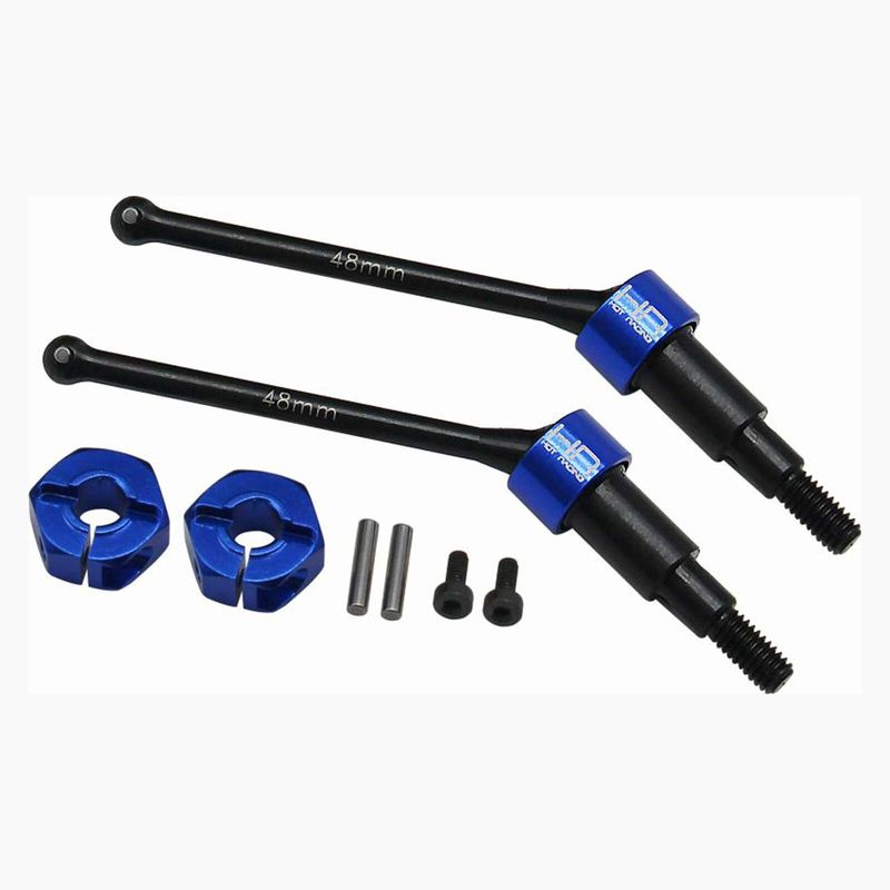 Hot Racing Arrma Grom HD Steel Front Drive Shaft Set (Blue) (2) (48mm) - HRAGRM288XF