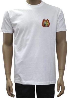 T-shirt blanc brodé sapeurs pompiers