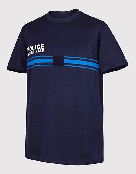 T-shirt jacquard police municipale bleu marine EUROPA KIMACHE