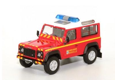 Véhicule miniature sapeurs-pompiers LAND ROVER DEFENDER COURT BMPM 1/43 OLIEX