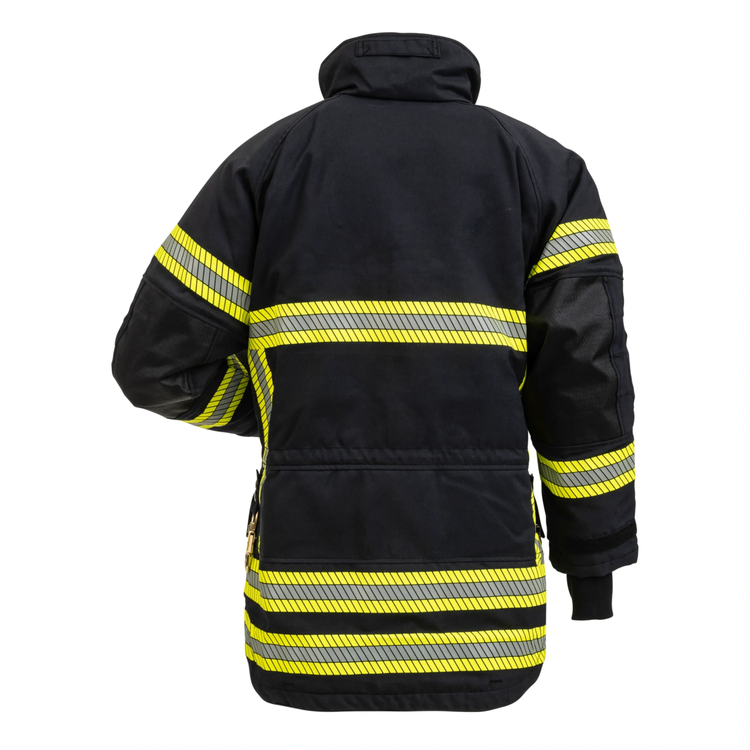 Veste d'intervention textile sapeurs-pompiers niveau 2 courte bleu marine bandes triple trim segmentées VIKING FIRE