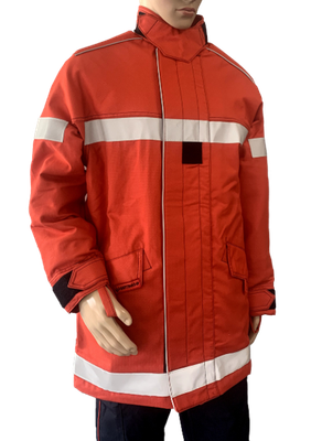 Veste d'intervention textile sapeurs-pompiers / sécurité incendie / SSIAP  niveau 2 GAMMA rouge bandes microbilles grises MARTINAS