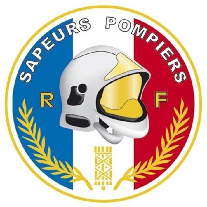 Vignette ronde pare-brise autocollant sapeurs-pompiers