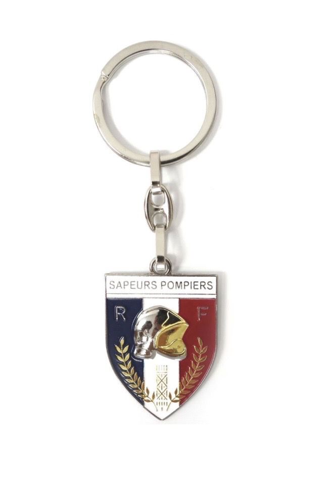 Porte clés métal sapeurs-pompiers écusson