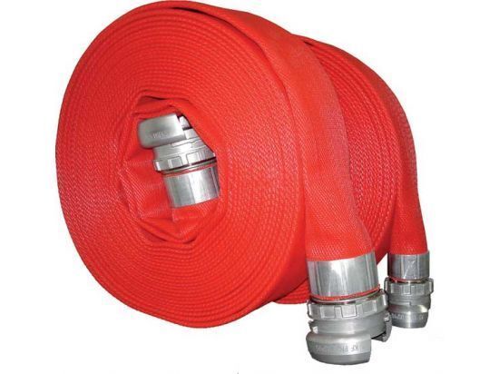 Tuyau eau incendie sapeurs-pompiers OFE 96 DN45 - 20 m rouge - avec raccords DSP