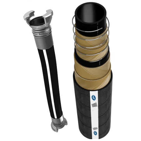 Tuyaux d'aspiration ASPIRAL 2m raccords DSP45 TECALMIT