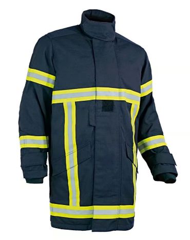 Veste d'intervention textile sapeurs-pompiers bleu marine multicouches niveau 2 sans membrane longue PAUL BOYE