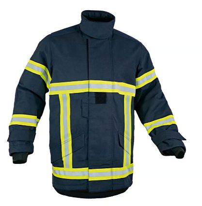 Veste d'intervention textile sapeurs-pompiers bleu marine multicouches sans membrane niveau 2 courte PAUL BOYE