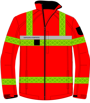 Veste softshell haute visibilité sapeurs-pompiers LOLA 4 microprisme jaune CODUPAL