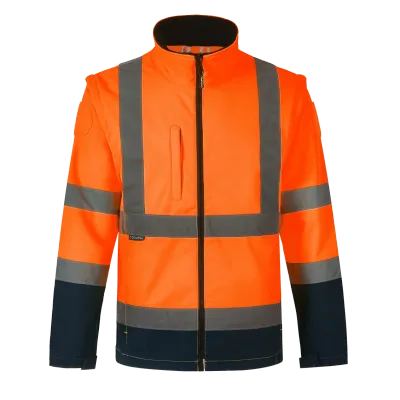 Veste softshell ZOE orange haute visibilité manches amovibles CODUPAL