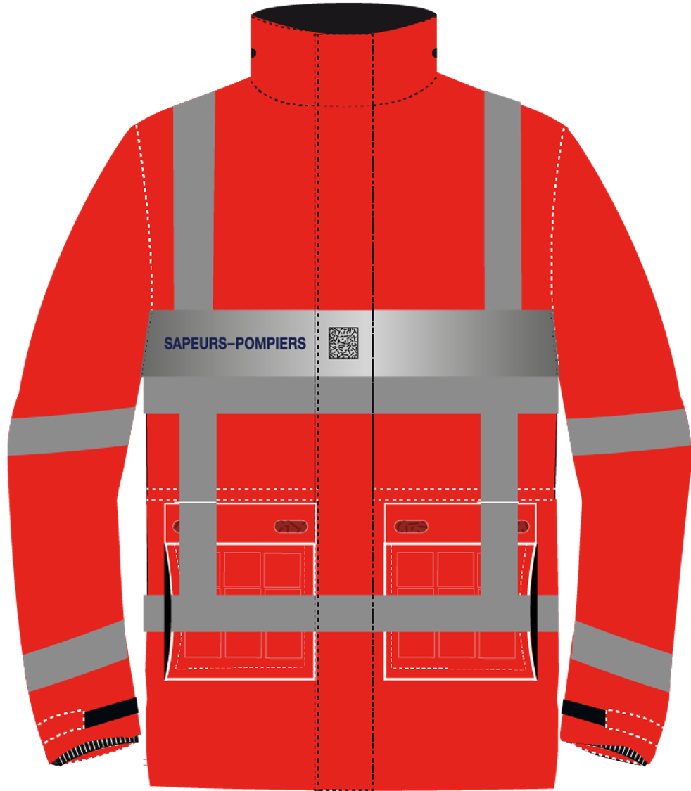 Parka / veste de pluie haute visibilité sapeurs-pompiers MADUO CODUPAL