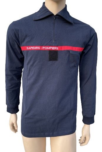 Polo manches longues sapeurs-pompiers 100% coton col zip BG-SAFETY