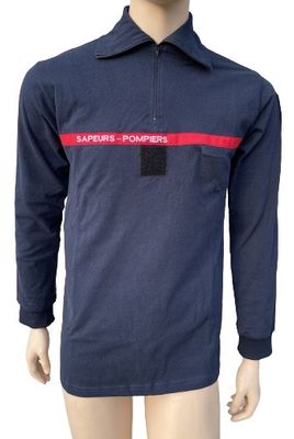 Polo manches longues sapeurs-pompiers 100% coton col zip BG-SAFETY