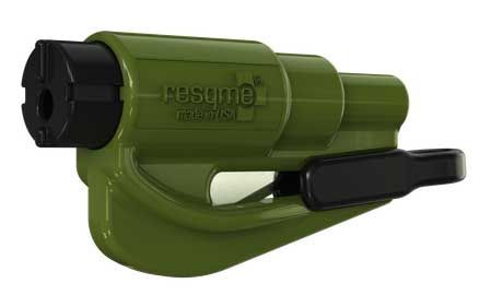 Porte-clés de survie, Coupe ceinture / Brise vitre vert armée RESQME®