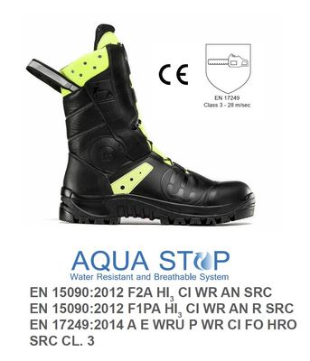 Rangers sapeurs-pompiers bucheronnage 92609 noir/jaune Treemme