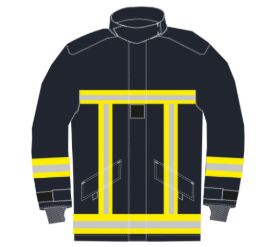 Veste d'intervention textile sapeurs-pompiers bleu marine niveau 2 longue ALTORISK