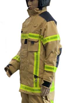 Veste d'intervention textile sapeurs-pompiers niveau 2 courte ALPHA GOLD bandes microprisme triple trim MARTINAS