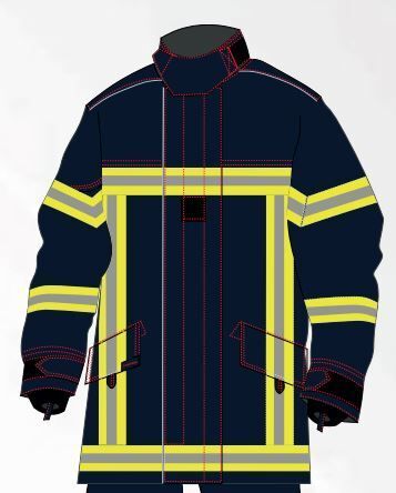 Veste d'intervention textile sapeurs-pompiers niveau 2 GAMMA bleu bandes microbilles Triple Trim MARTINAS