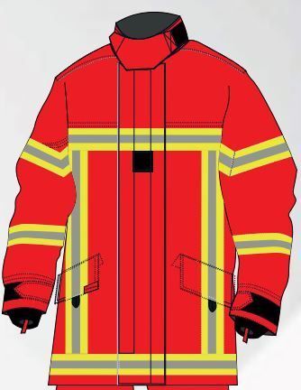 Veste d'intervention textile sapeurs-pompiers niveau 2 GAMMA rouge bandes microbilles Triples Trim MARTINAS Veste d'intervention textile sapeurs-pompiers niveau 2 GAMMA rouge bandes microbilles Triples Trim MARTINAS