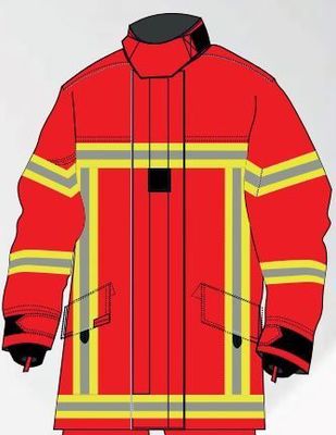 Veste d'intervention textile sapeurs-pompiers niveau 2 GAMMA rouge bandes microbilles Triples Trim MARTINAS