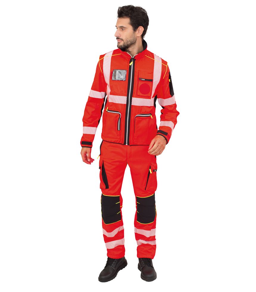 Veste haute visibilité ENERGY rouge manches amovibles SIGGI