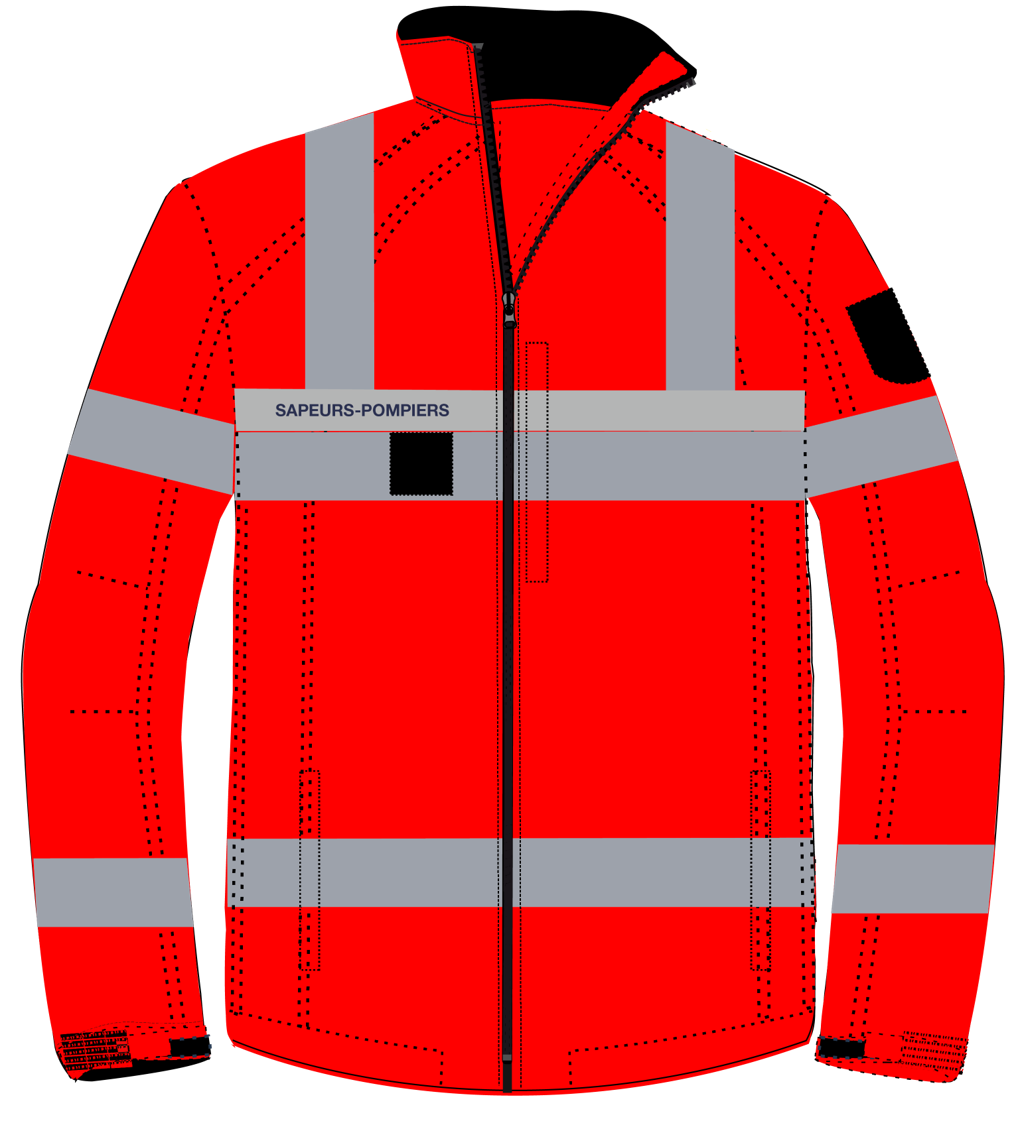 Veste softshell haute visibilité sapeurs-pompiers LOLA 4 microbilles CODUPAL