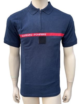 Polo manches courtes sapeurs-pompiers 100% coton col zip BG-SAFETY