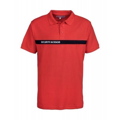 Polo sécurité incendie / SSIAP 100% coton manches courtes col boutons CITYGUARD