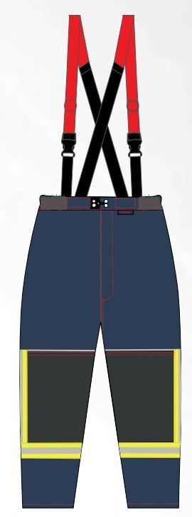 Surpantalon d'intervention textile sapeurs-pompiers niveau 1 bleu Triple Trim YPSILON avec poches cargo cuisses MARTINAS