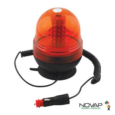 Gyrophare magnétique à LED prise allume cigare orange