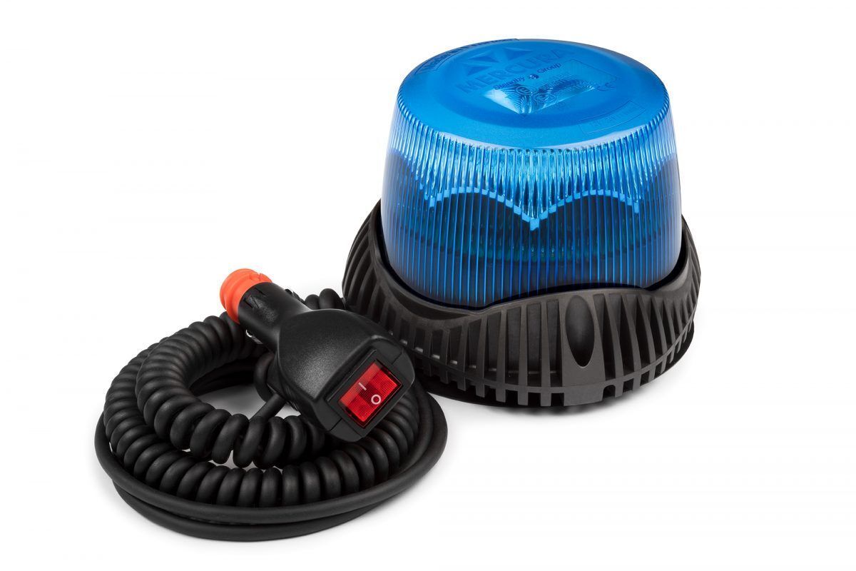 Gyrophare à LED Classe 1 – Gyroled M80 bleu fixation magnétique avec prise allume cigare STANDBY MERCURA