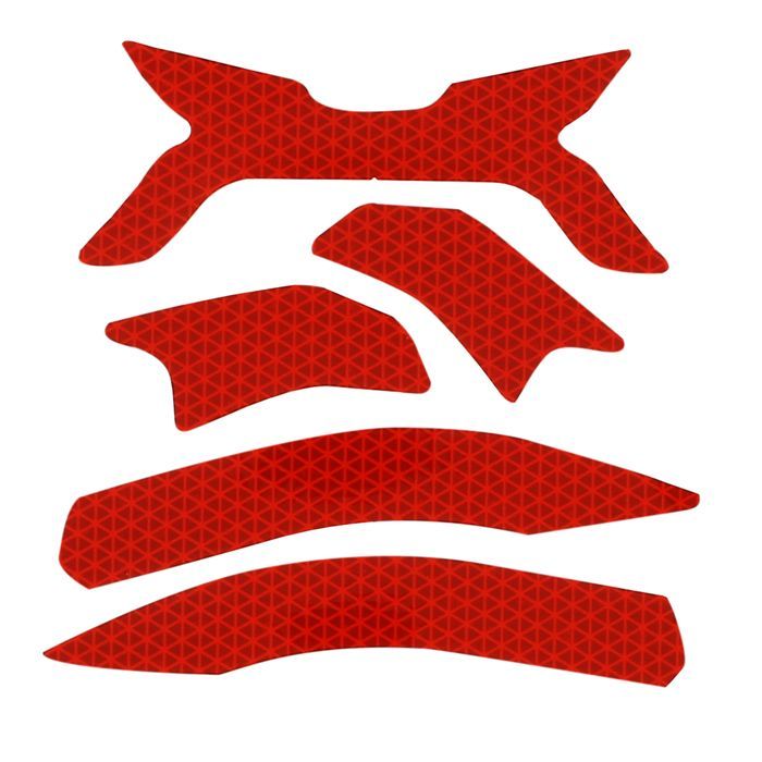 Kit 5 stickers / bandes de signalisation rouge micro prismatique pour casque F2XR MSA
