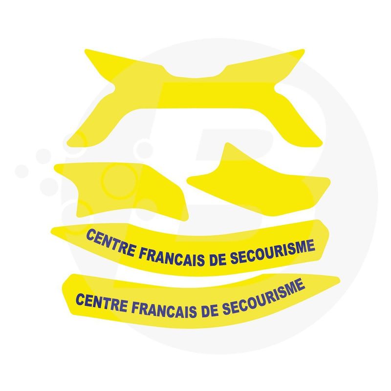 Kit 5 stickers / bandes de signalisation vinyle CFS casque F2XR  MSA