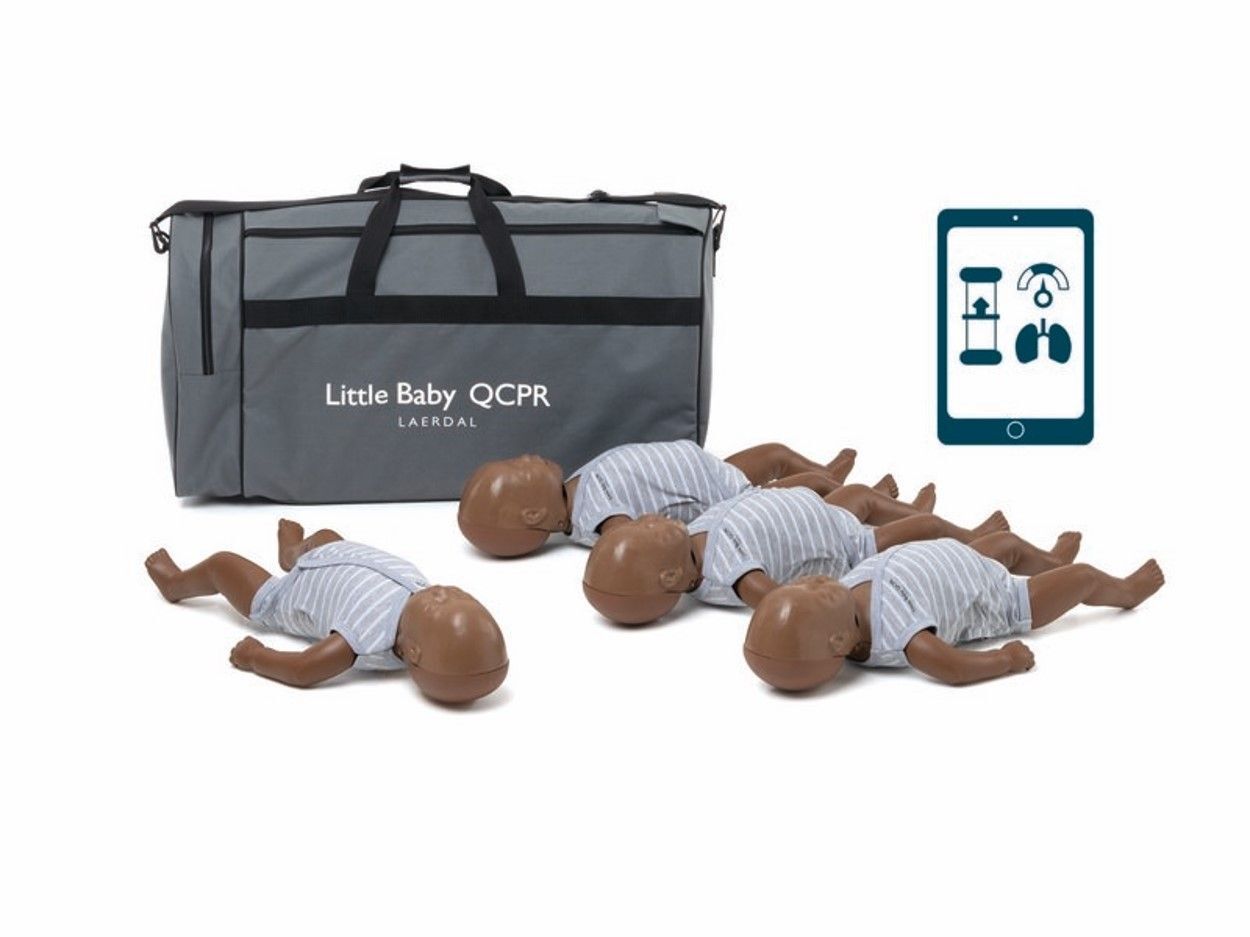 Pack de 4 mannequins de formation secourisme Little Baby QCPR version peau noire LAERDAL