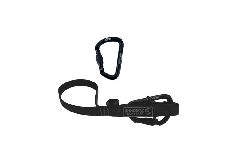 Sangle multifonctions TACTICAL FULL BLACK V2 avec 2 mousquetons RHINOEVAC