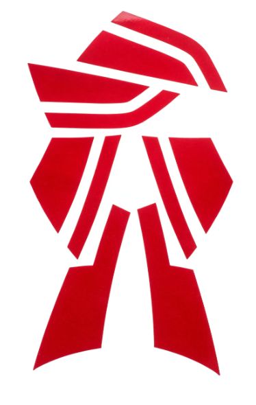 Jeu de décors signalisation pour casque F1XF rouge MSA