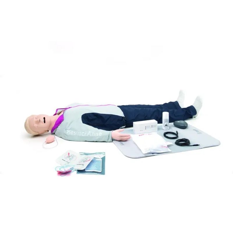 Mannequin de formation secourisme Nouveau Resusci Anne QCPR AED Airways + tête gestion voies aériennes Corps entier en valise trolley LAERDAL