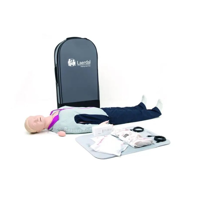 Mannequin de formation secourisme Nouveau Resusci Anne QCPR corps entier en valise semi-rigide trolley LAERDAL