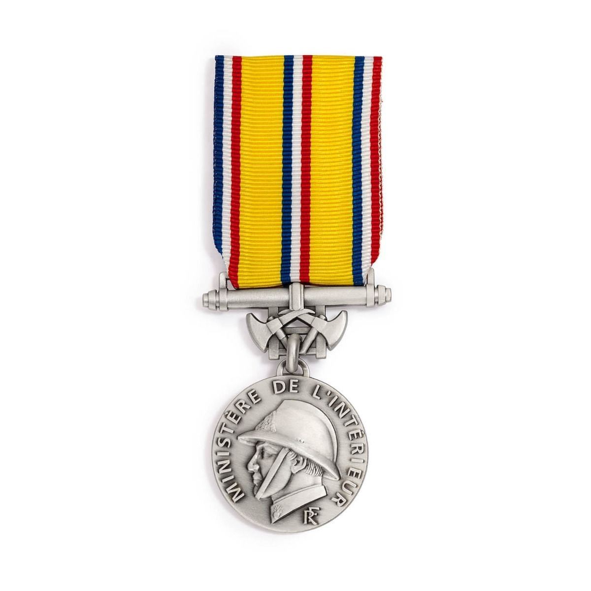 Médaille d’honneur ancienneté sapeurs-pompiers 20 ans de service ARGENT