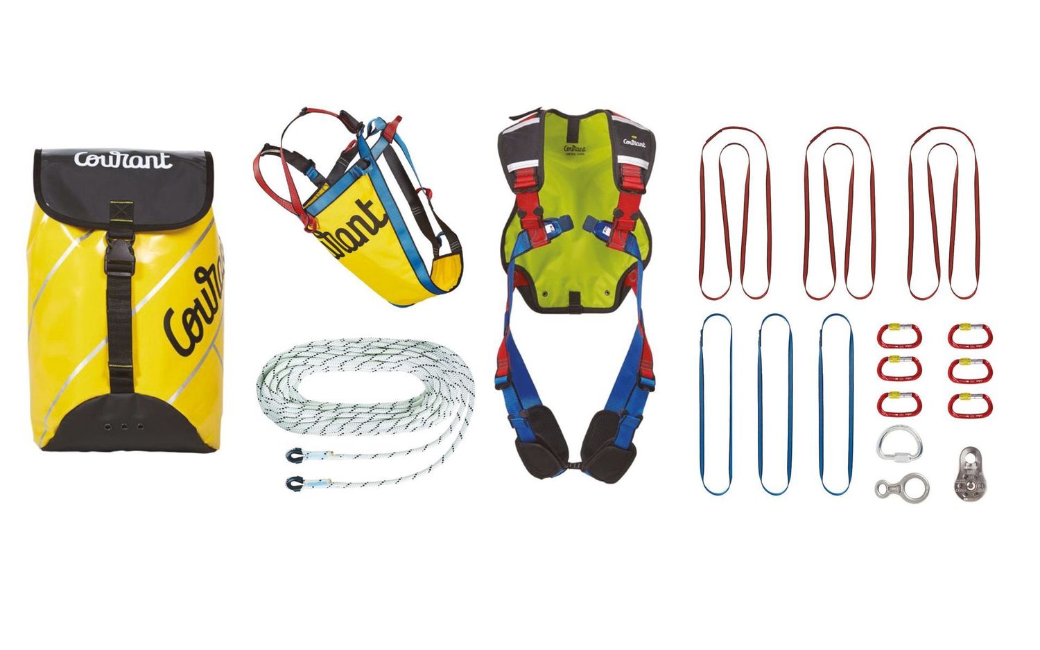 Lot de sauvetage et de protection contre les chutes LSPCC - harnais cherokee jacket et corde terminaisons cousues COURANT