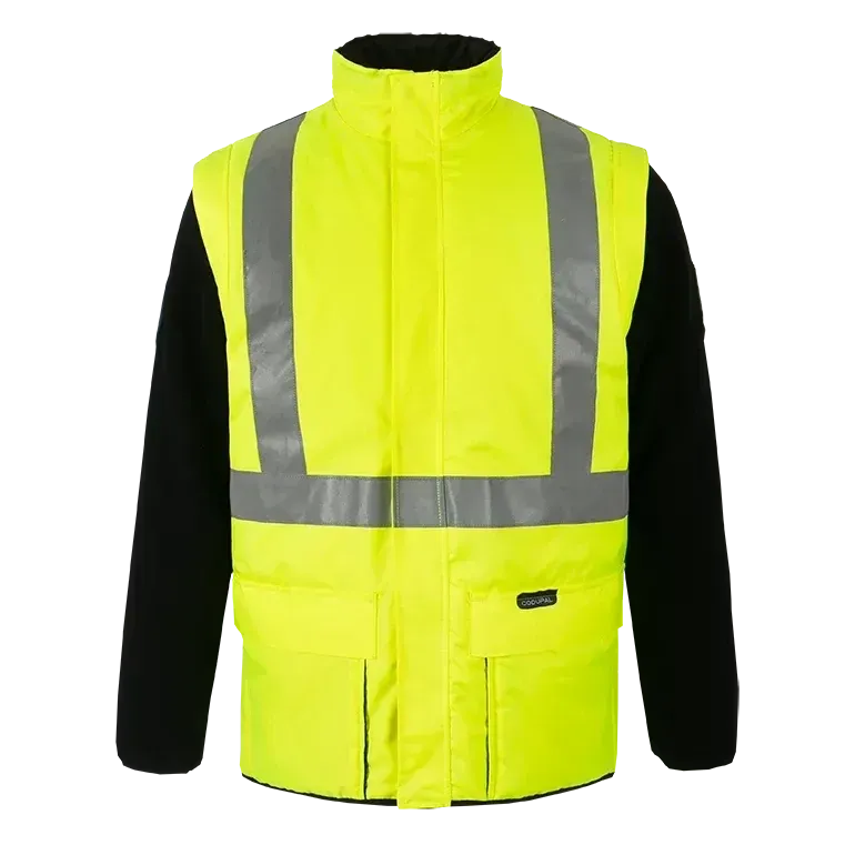 Gilet matelassé MAELIS B haute visibilité jaune manches amovibles CODUPAL