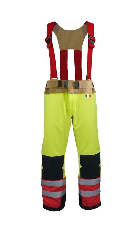 Pantalon de secours technique sapeurs-pompiers - coque interne - coloris rouge et jaune fluo PAUL BOYE