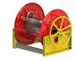 Dévidoir fixe véhicule incendie - manuel avec volant - 40 mètres DN25 Flasque Ø480mm POK