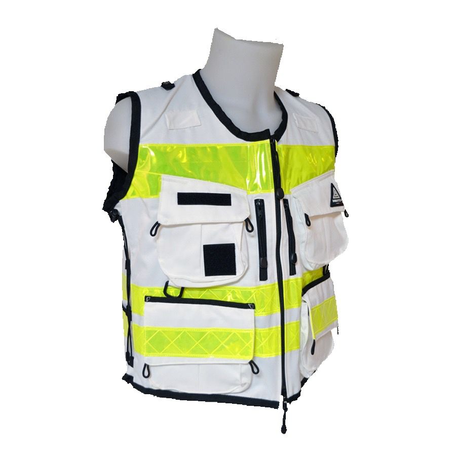 Gilet d'identification et d'intervention multipoches STAFF ACCESS blanc DIMATEX