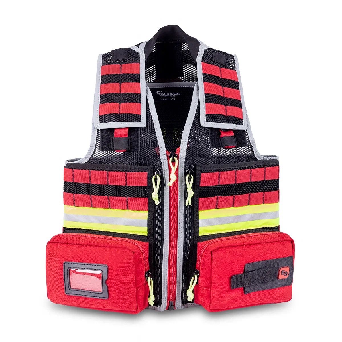 Gilet d’intervention multi poches E-VEST’S rouge ELITE BAGS