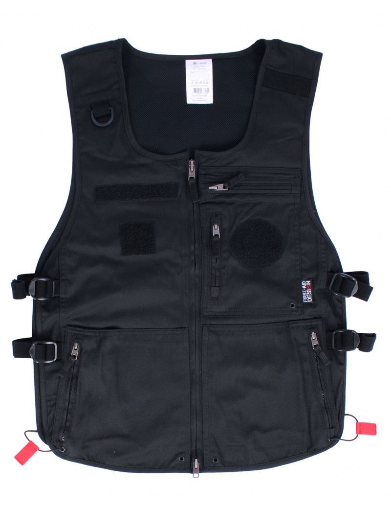 Gilet tactique technique multipoches YCON noir FIRST AID DESIGN