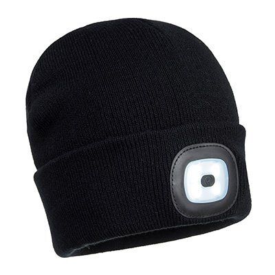 Bonnet Beanie lampe LED rechargeable USB noir PORTWEST Bonnet Beanie lampe LED rechargeable USB noir PORTWEST