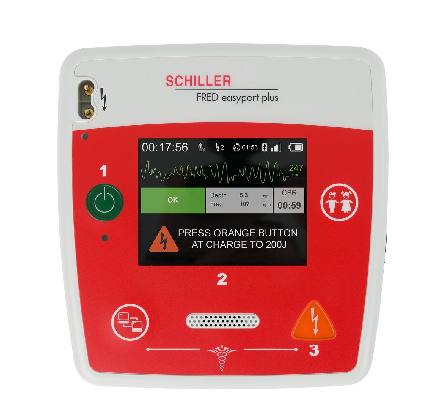 ​Défibrillateur cardiaque de poche SEMI AUTOMATIQUE DSA + mode manuel FRED EASY PORT PLUS SCHILLER