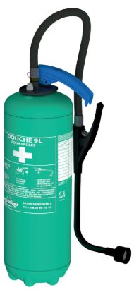 Douche de sécurité portative pour brûlure chimique ou thermique pression auxiliaire PA 9L sans additif EUROFEU